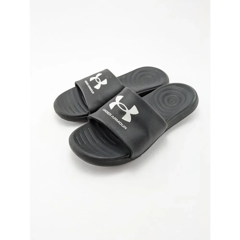 Mens Under Armour Ansa Fix Slide Black SlipOn Comfort Sandals 3023761-004 Size 7